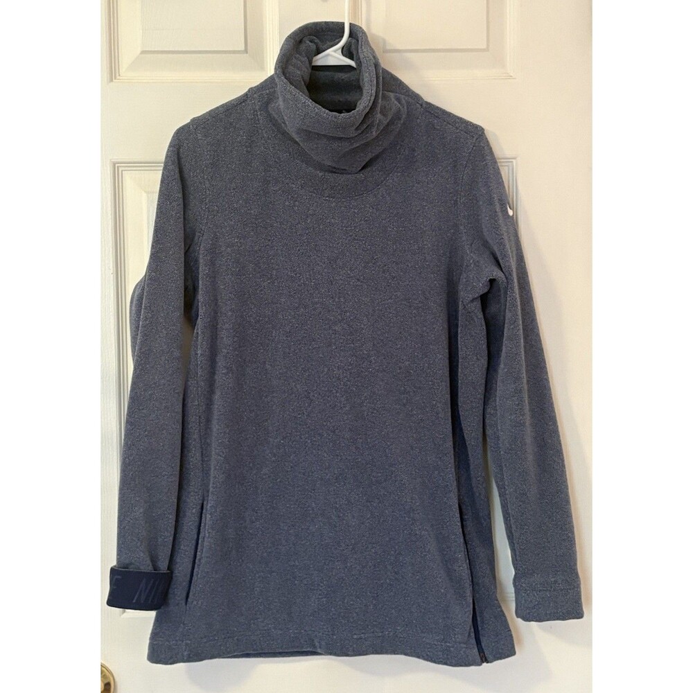 MEN'S Nike Blue Dri Fit Turtleneck Fleece Sweatshirt BIG Pocket Size S Warm Logo